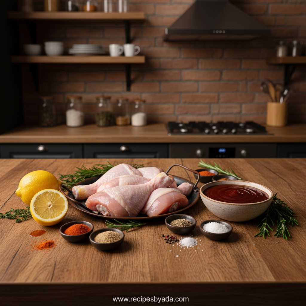 Ingredients for crockpot BBQ chicken legs