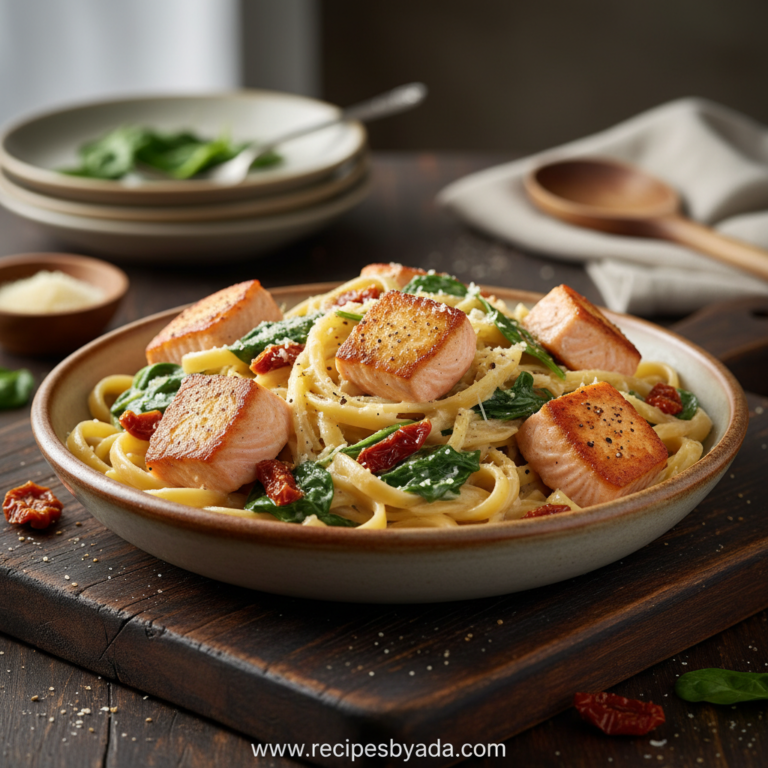 Creamy Tuscan Salmon Pasta - Restaurant-Quality 25-Minute Dinner 9 creamy-tuscan-salmon-pasta_feature