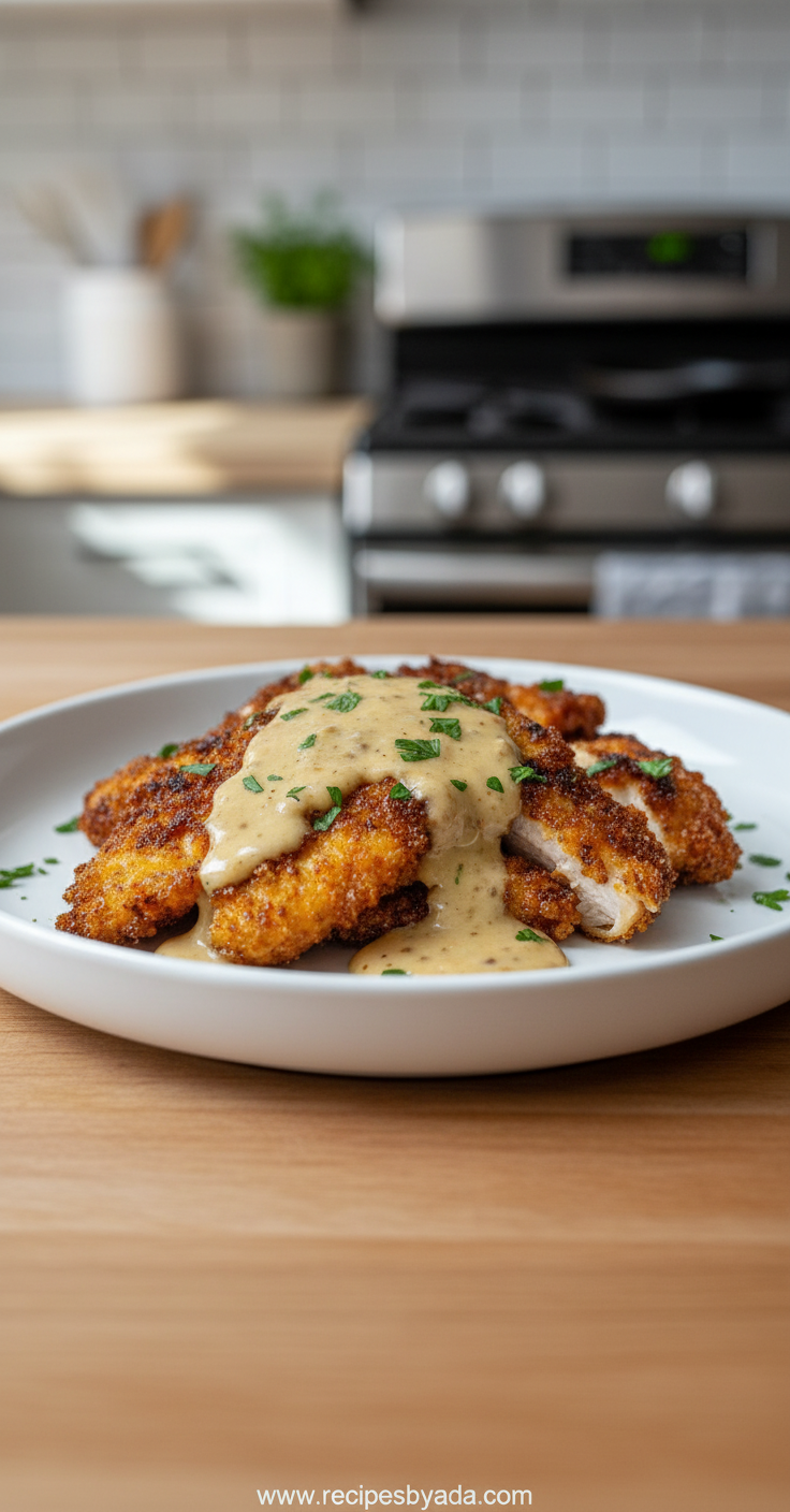 Crispy Parmesan Chicken with Creamy Garlic Sauce - Restaurant-Style Skillet Dinner 5 crispy-parmesan-chicken-with-a-rich-garlic-sauce---easy-dinner-idea---delectable-meal_feature