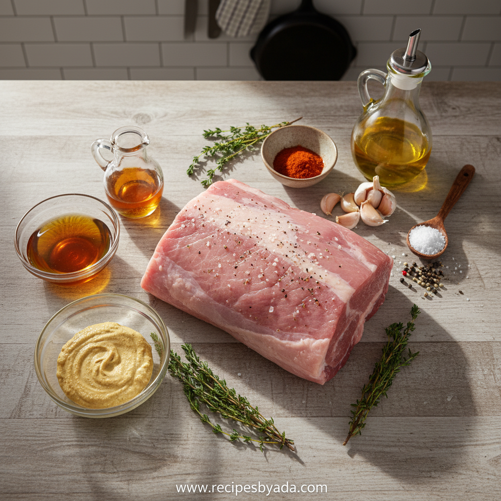 Ingredients for glazed maple mustard protein recipe