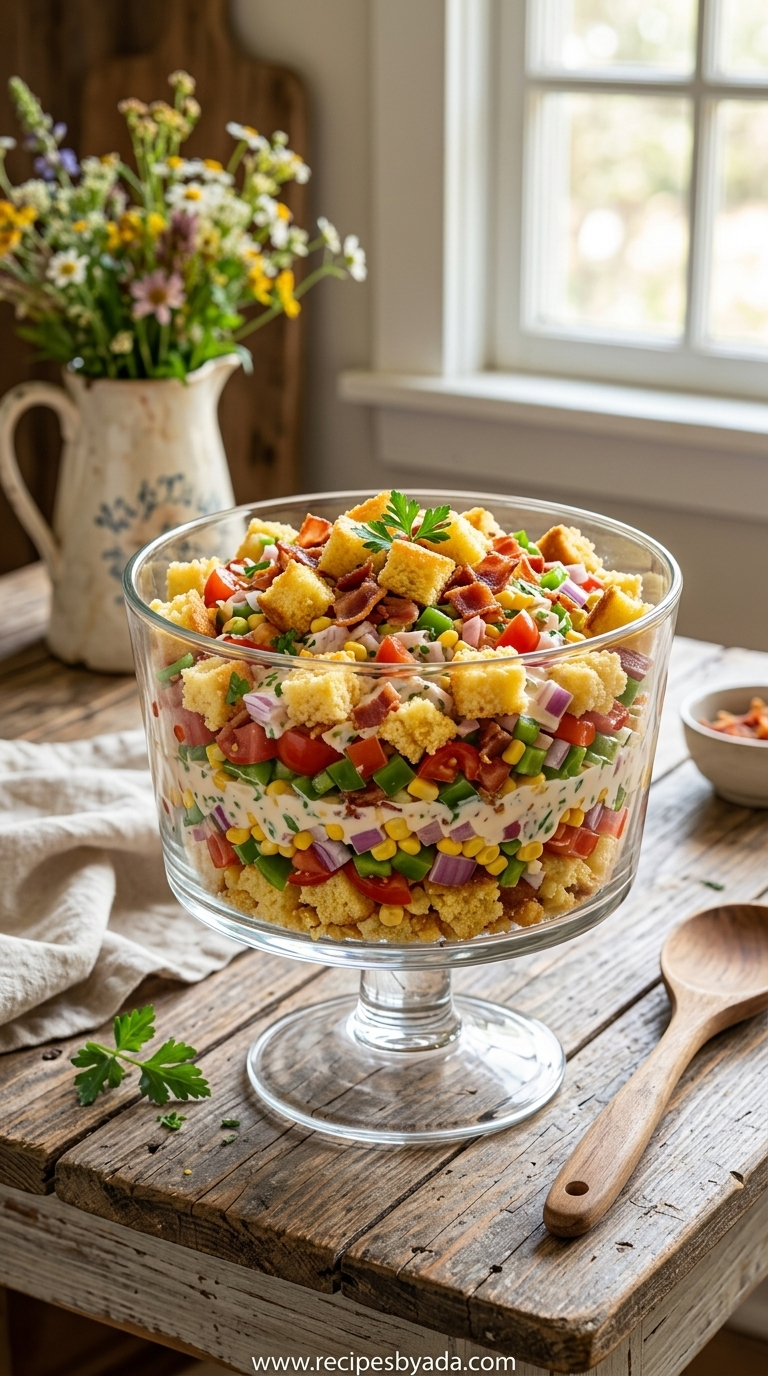 Paula Deen Cornbread Salad - Classic Southern Layered Recipe 3 paula-deen-cornbread-salad-recipe---hungarian-chef_feature
