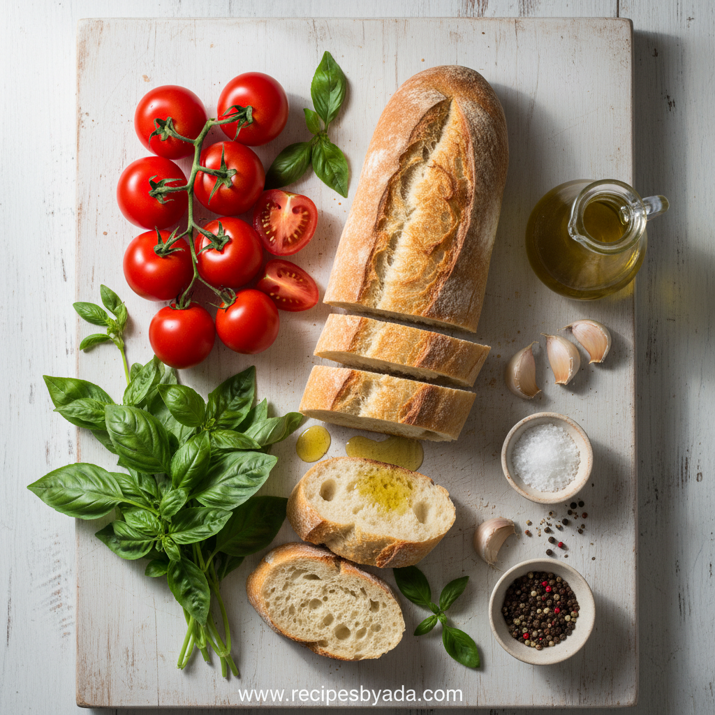 Ingredients for Authentic Italian Bruschetta