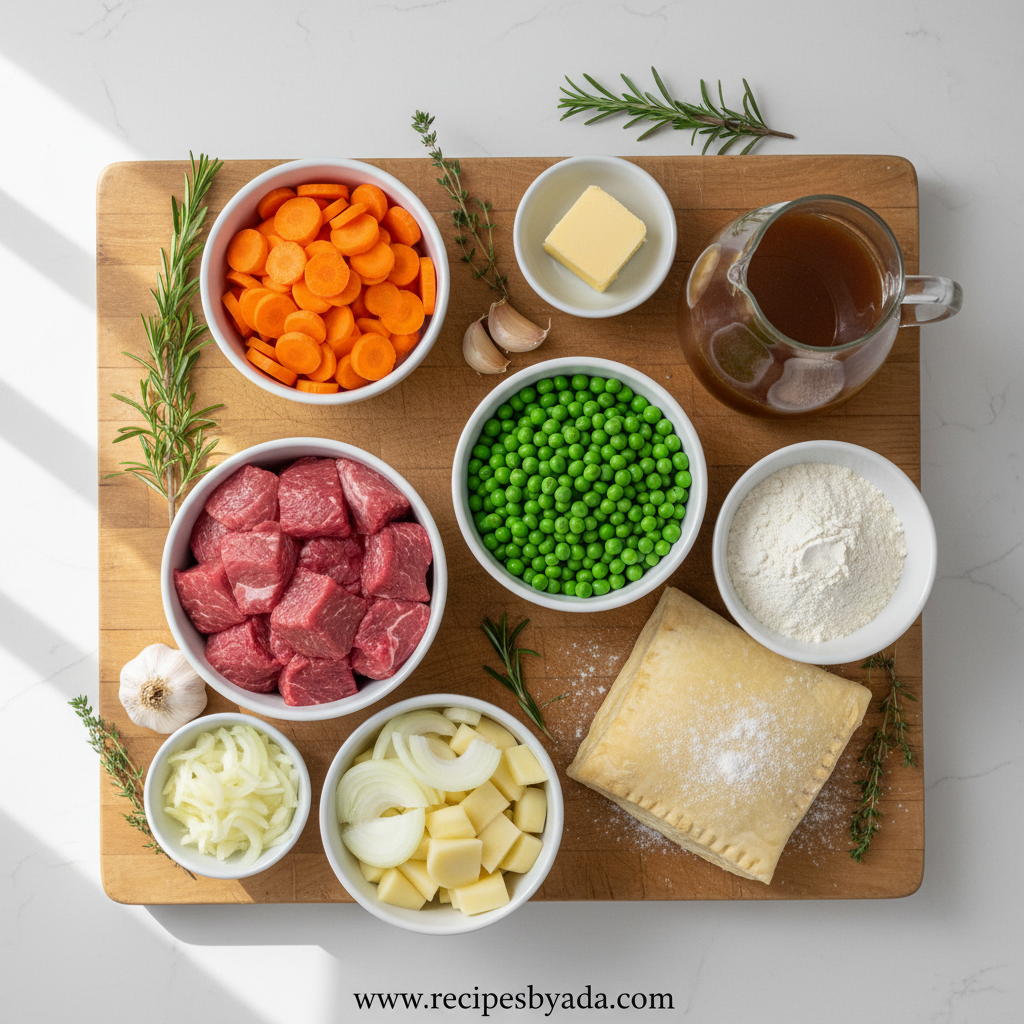 Ingredients for Beef Pot Pie