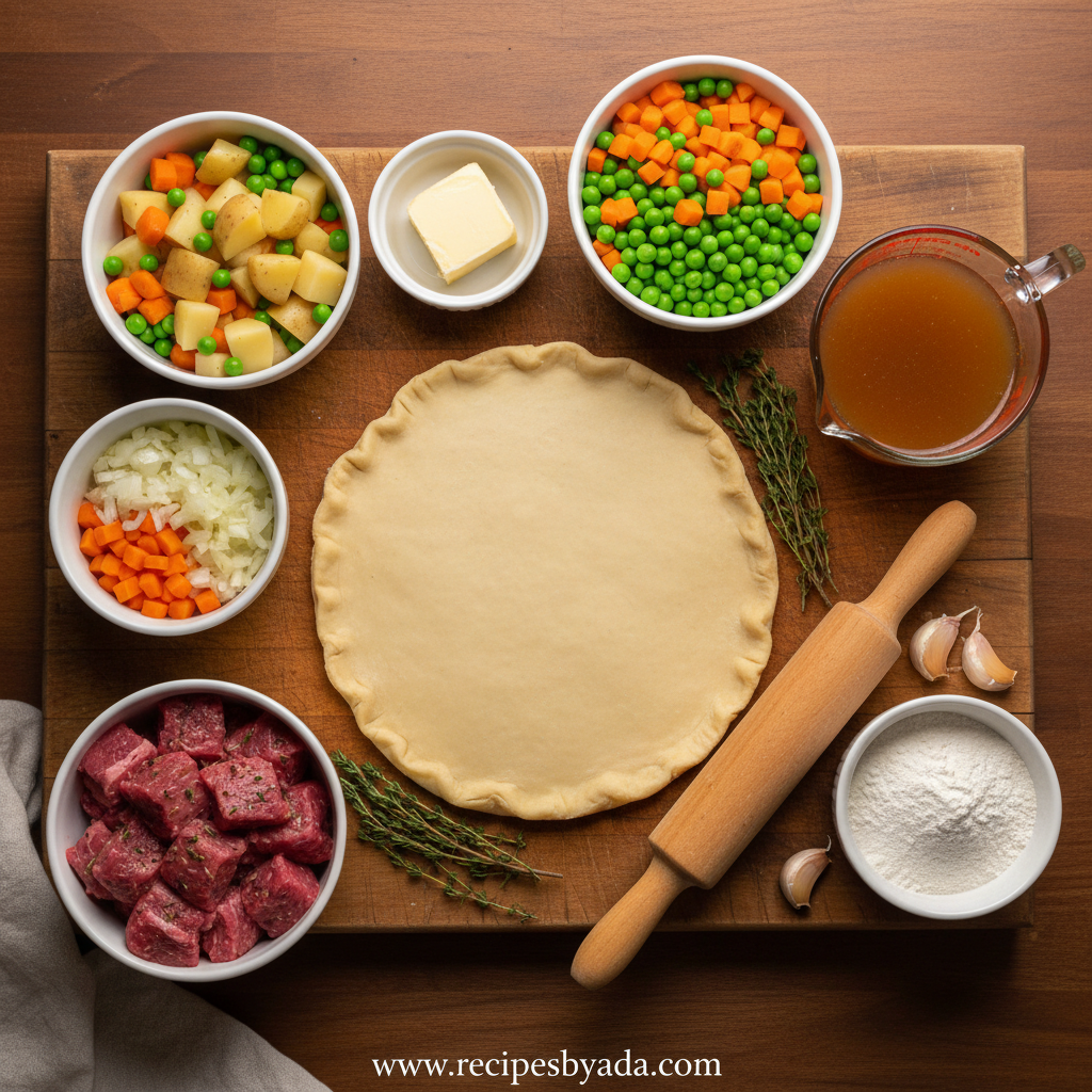 Ingredients for Classic Beef Pot Pie