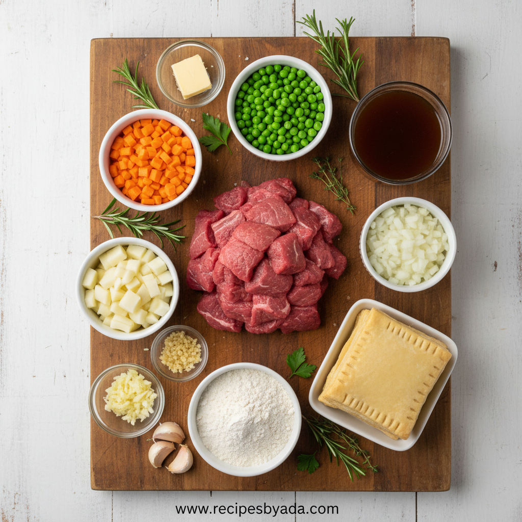 Ingredients for Perfect Beef Pot Pie