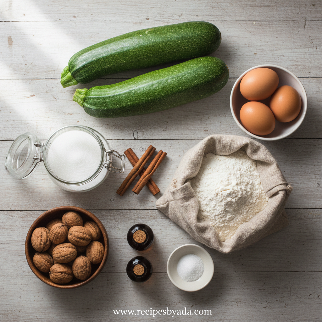 Zucchini Bread Ingredients