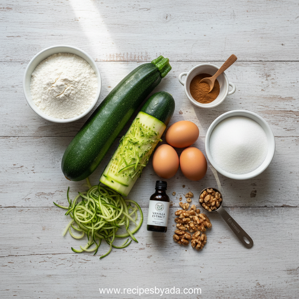 Ingredients for Zucchini Bread